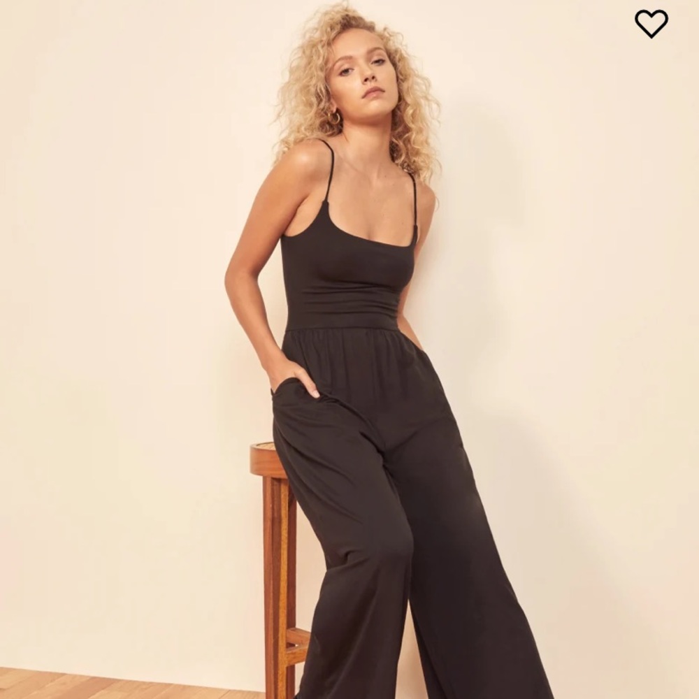 Reformation Chandler Black Jumpsuit Small NEW